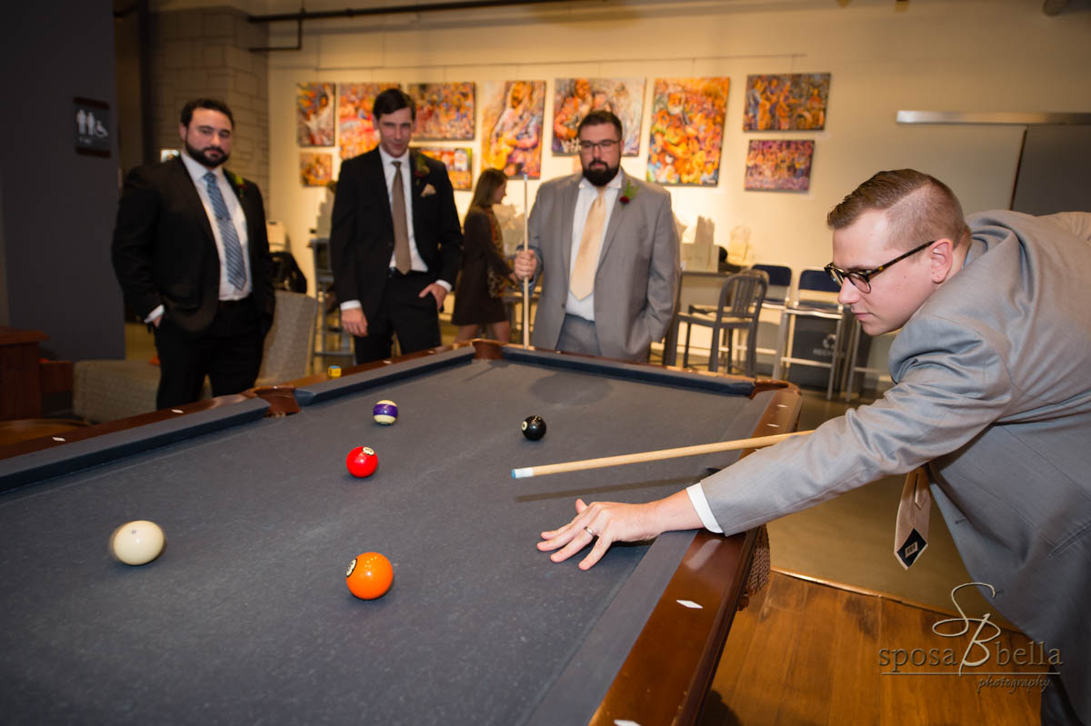  A quick game of pool helps to keep everyone relaxed and having fun before ceremony starts! 